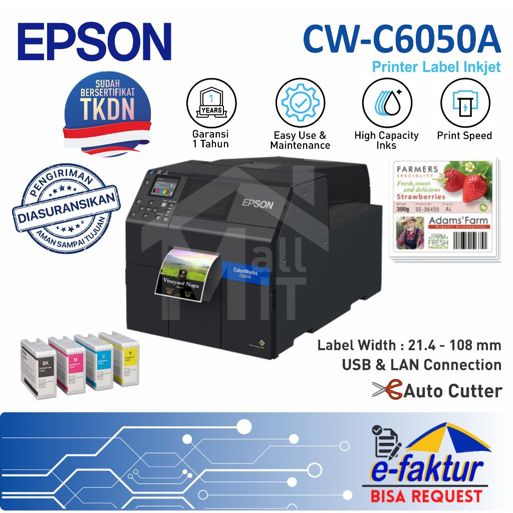 

MALLIT EPSON Printer Epson Label ColorWork Color Work C6050A C-6050A C6050 Pigment