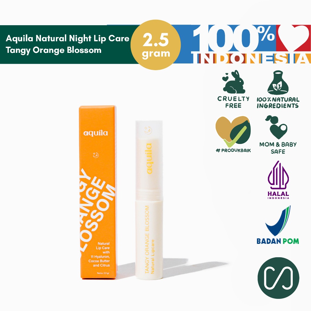 Aquila Natural Night Lip Care Tangy Orange Blossom 2.5gr