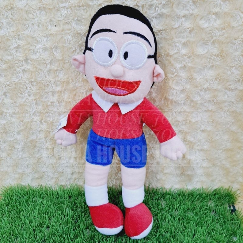 Boneka Nobita Doraemon Boneka Nobita Boneka Nobita Nobi Baju Merah Celana Biru
