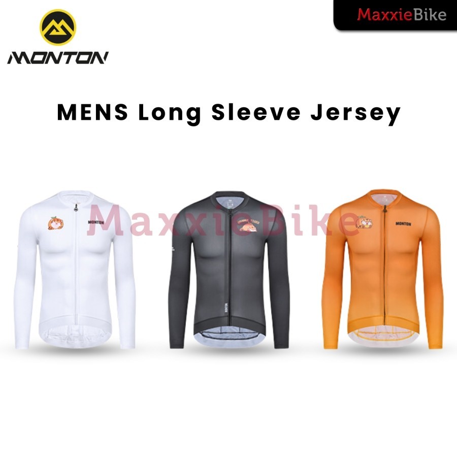 Monton Baju Jersey Sepeda Pria Lengan Panjang Urban Orange Tiger Men Long Sleeve Cycling Jersey Skul