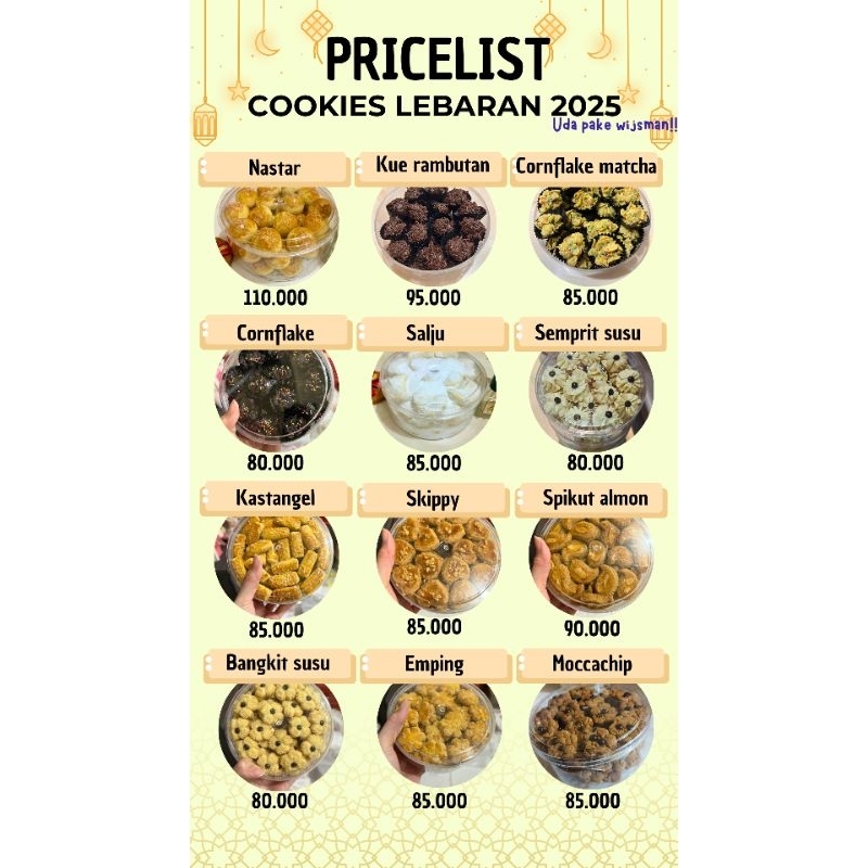 

kue kering/nastar/kastangel/salju/bangkit/skippy/spikut/semprit/emping/kue rambuta bisa kirim luar kota halal