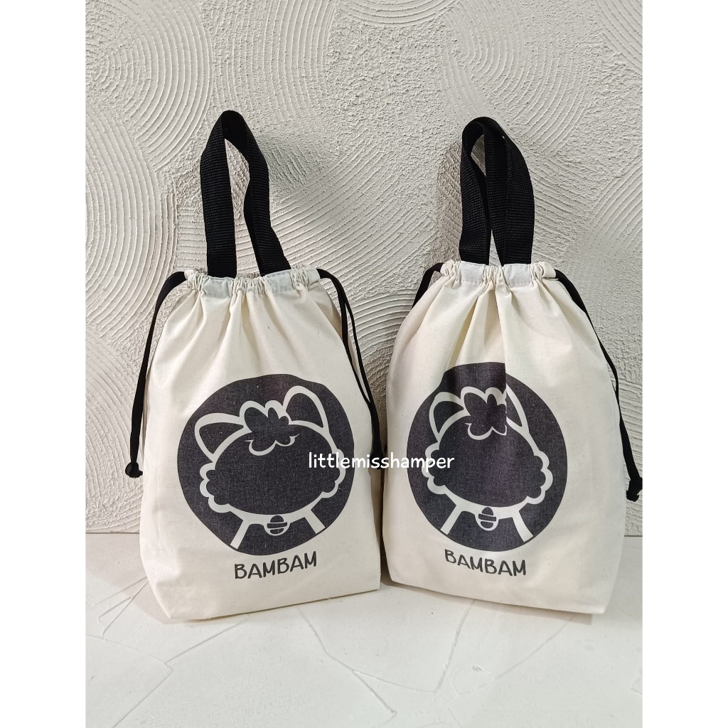 

Goodie bag serut blacu tempat tas custom nama snack ultah anak