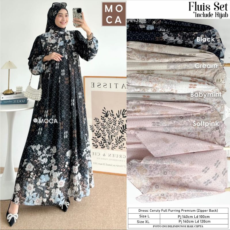 [PROMO COD]GAMIS SET HIJAB FLUIS By MOELA