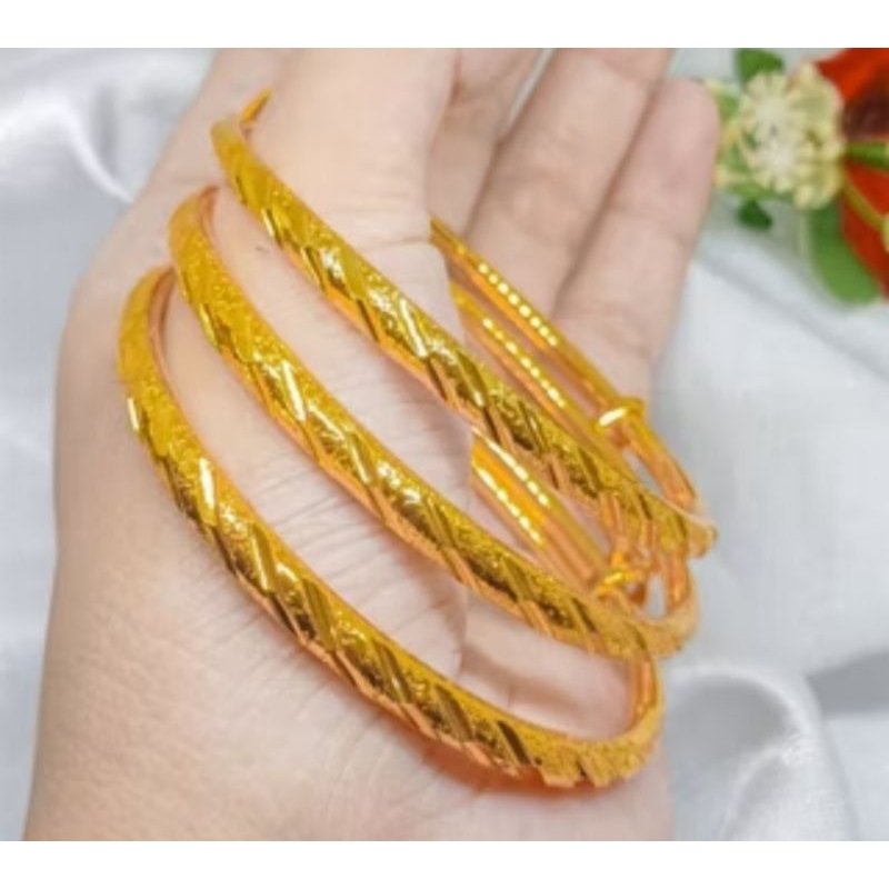 GELANG KERONCONG TERBARU PERHIASAN DUBAI LAPIS EMAS 24K