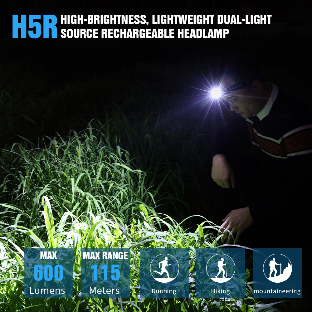 TrustFire H5R 600 lumen senter selam Daya tahan baterai 72 jam