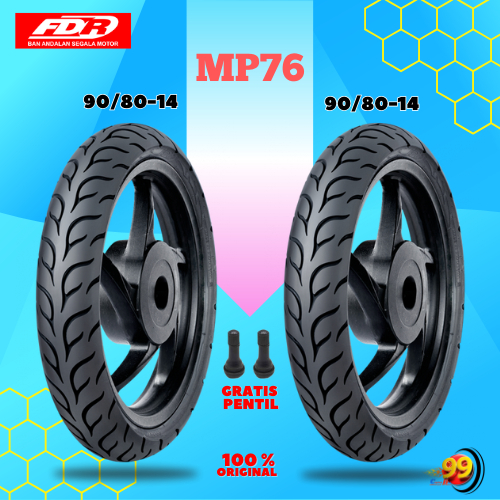 Sepasang Ban Motor Matic RACE COMPOUND FDR SPORT MP76 90/80 - 90/80 Ring 14 Tubeless