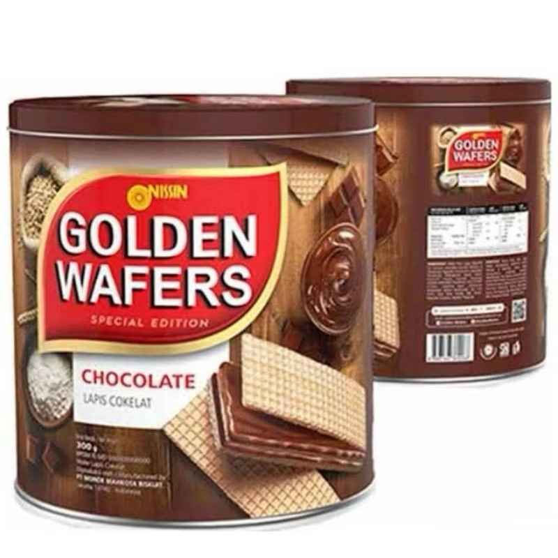 

TERMURAH Nissin Golden Wafer chocolate kaleng 267g