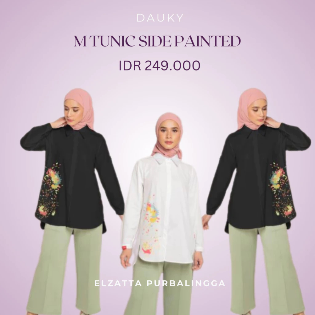 Dauky Tunik Side Painted Atasan Wanita Hijab Terbaru Premium 2025