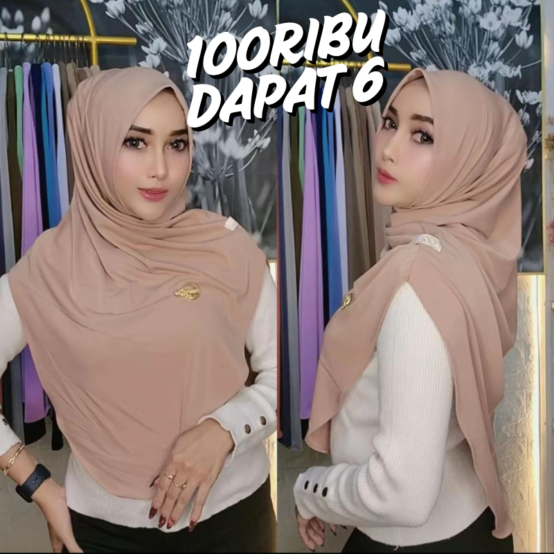Hijab Pasmina Instan 100ribu Dapat 6pcs Hijab Original Kerudung Muslim