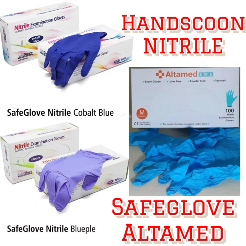 HANDSCON NITRILE WARNA HITAM / blueple  BOX / BISA UNTUK MBG SARUNG TANGAN NITRILE*