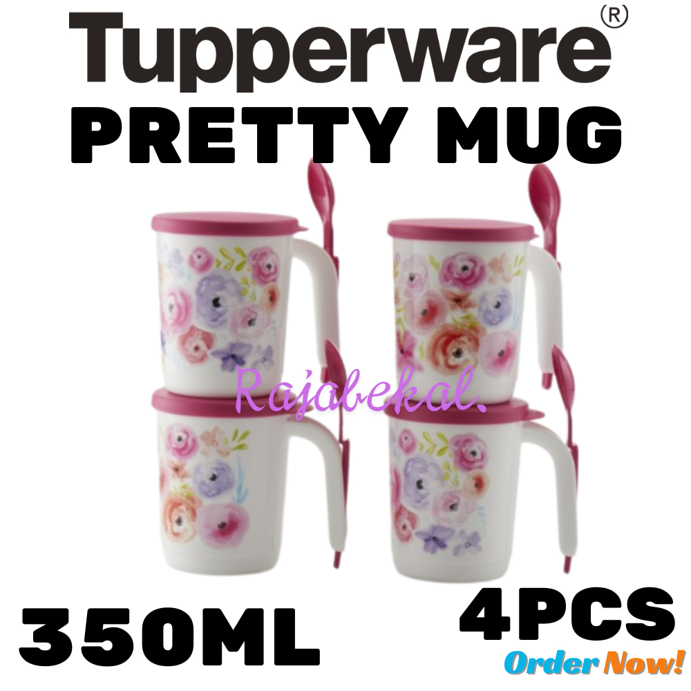 PROMO Tupperware Pretty Flower Mug 4pcs