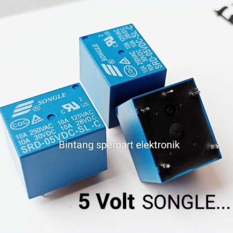RELAY SONGLE 5 VOLT 5 PIN RELAY 5VOLT 5PIN RELAY SONGLE 5V 5 KAKI RELAY 5V 5 KAKI RELAY 5V 5PIN
