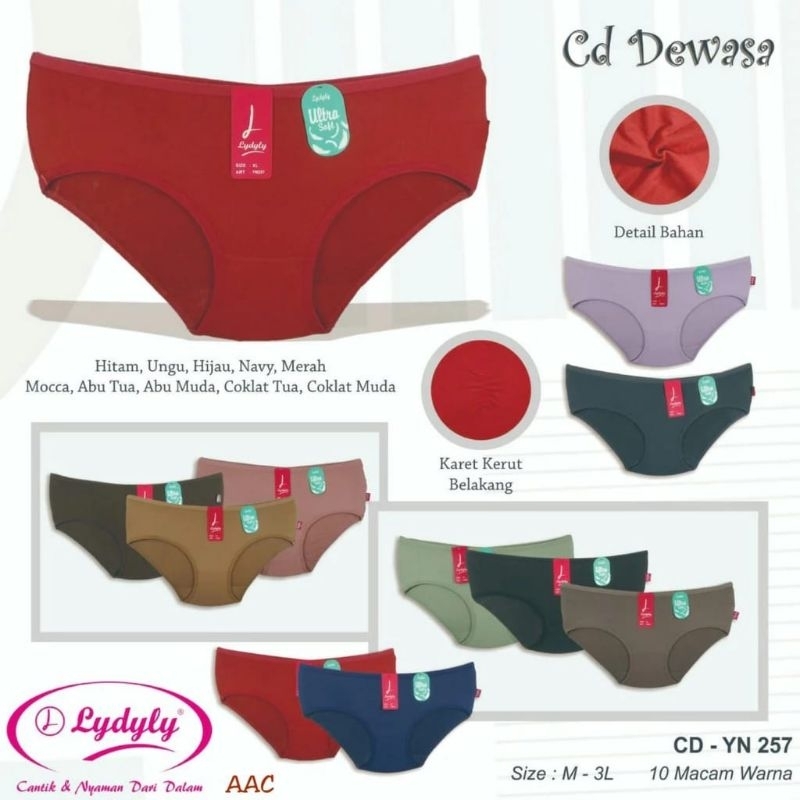 CD LYDYLY YN 257 SET 3 PCS & 6 PCS | CD WANITA SEKSI | CD WANITA NYAMAN | CD WANITA TERKINI | CD WAN