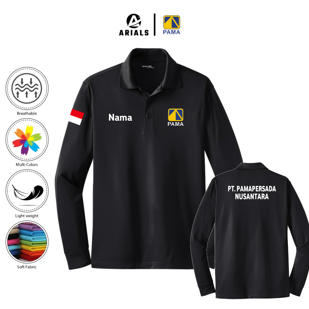 Arials Polo shirt Baju Kaos Kerah Lengan Panjang PT. PAMA PERSADA NUSANTARA