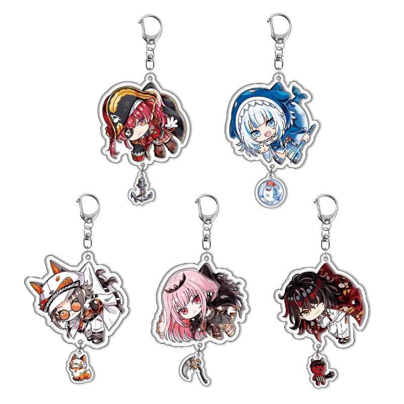 Gantungan Kunci Akrilik Anime VTuber Hololive Transparan Project Sekai Miku Keychain Gift Souvenir H