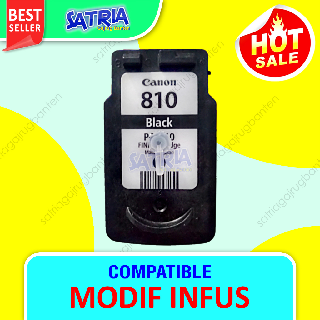 Cartridge Catridge Tinta Canon 810 PG-810 Black Siap Pakai Modif Infus Compatible iP2770 MP287 MP237