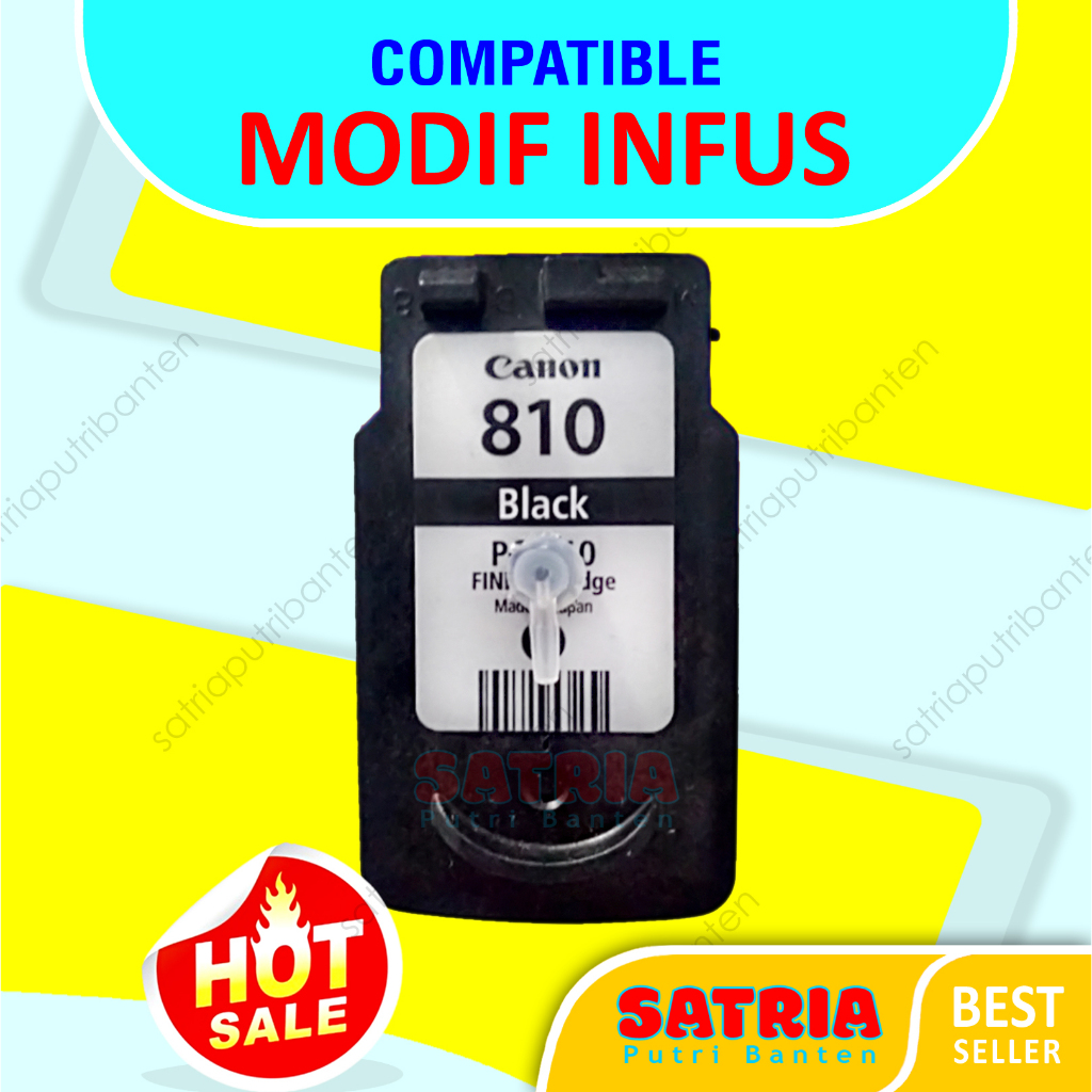 Cartridge Catridge Tinta Canon 810 PG-810 Black Siap Pakai Modif Infus Compatible iP2770 MP287 MP237