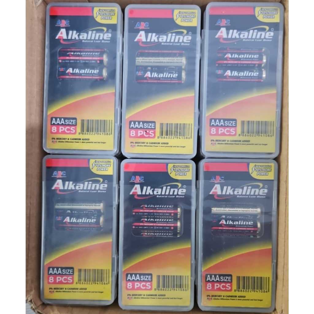 Batu Baterai AAA Alkaline isi 8 x 10 Kotak = 80 butir / AAA / Baterai / battery / batu batre / ABC
