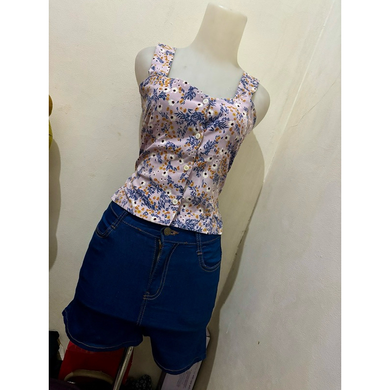 set/pakaian wanita/celana pendek/levis pendek/levis polos/levis kekini/levis polos/atasan waniata/ba