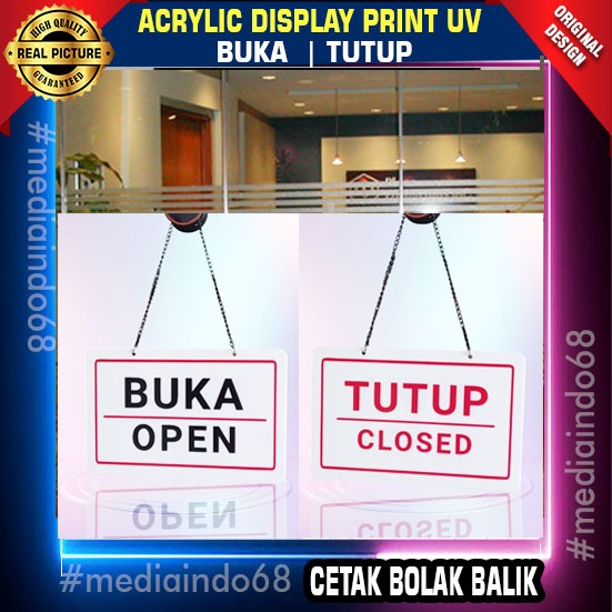 

Acrylic Display BUKA-TUTUP PRINT UV (20x13cm) Bisa Pesan Design Sendiri