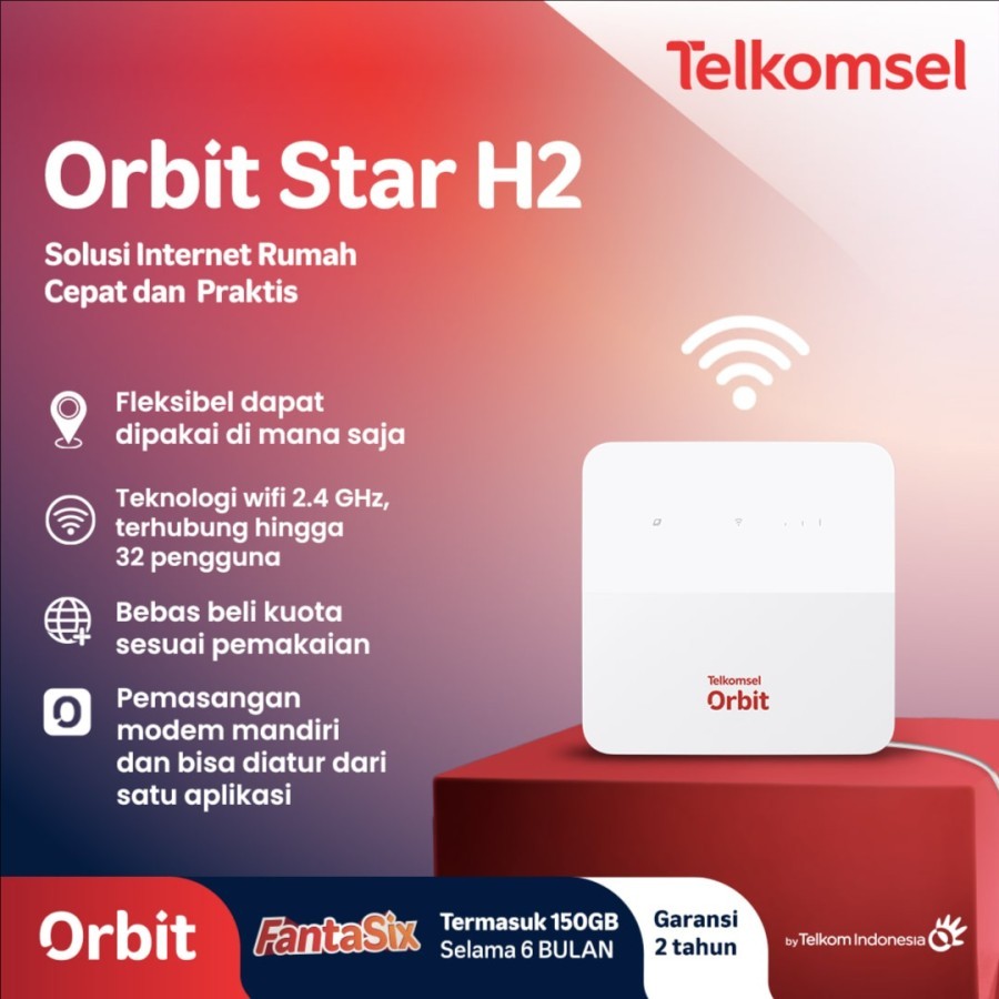 Telkomsel Orbit Star H2 Modem WiFi 4G High Speed Bonus Data Original