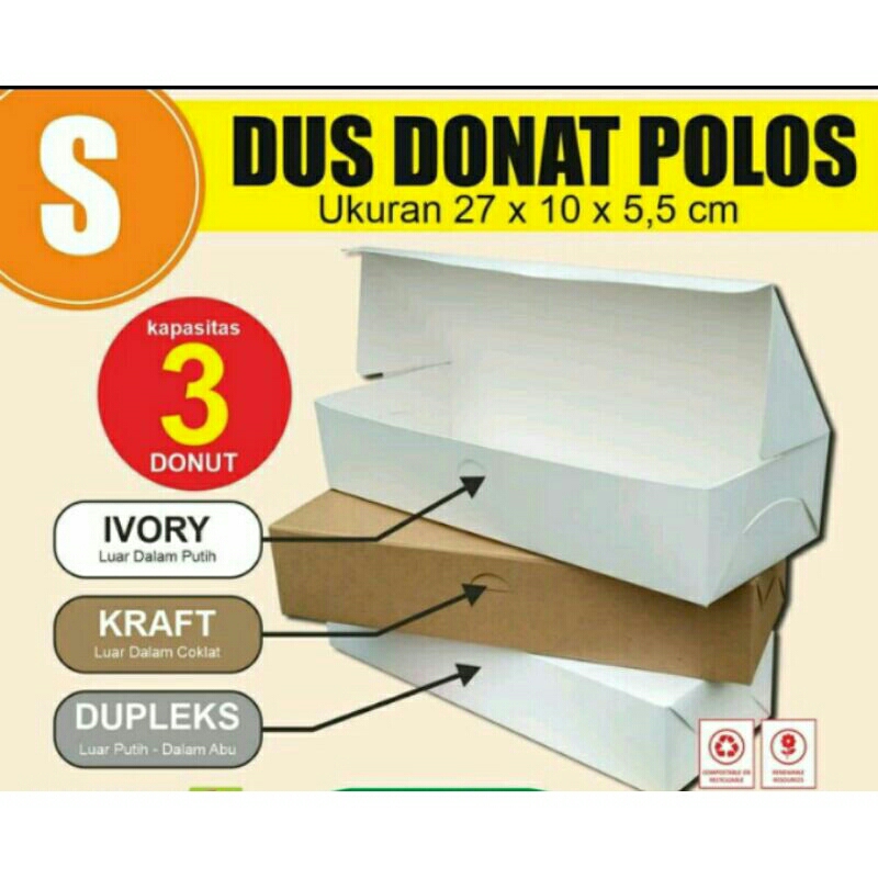 

Box Packaging Donat, Brownis / Polos Uk. 27x10x5.5 cm