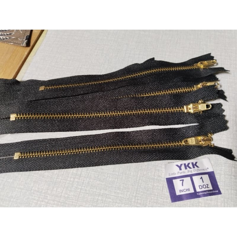 resleting celana jeans YKK ukuran 6 inch, 7 inch