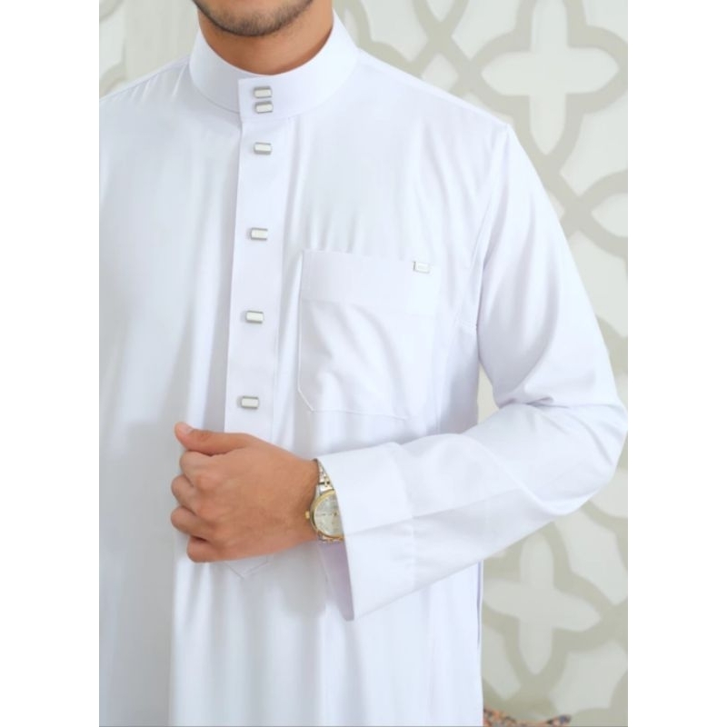 Jubah AL Haramain / Gamis Pria Dewasa Premium Series Putih