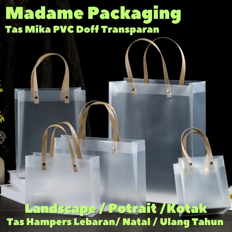 

Tas Mika PVC Doff Transparan Gagang Gepeng COKLAT MERAH / Tas Souvenir Goodie Bag Ulang Tahun Lebaran Imlek Natal Premium