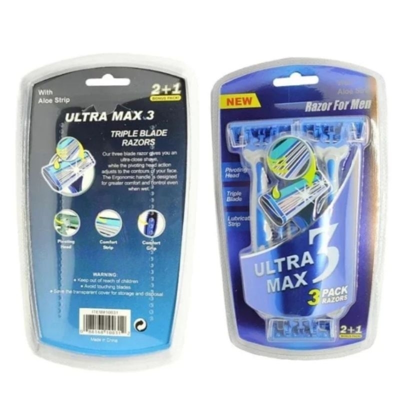 Cukur Kumis dan Jenggot 3 Mata Pisau Biru Hijau Isi 3 / Cukur Kumis dan Jenggot - Pisau Tajam