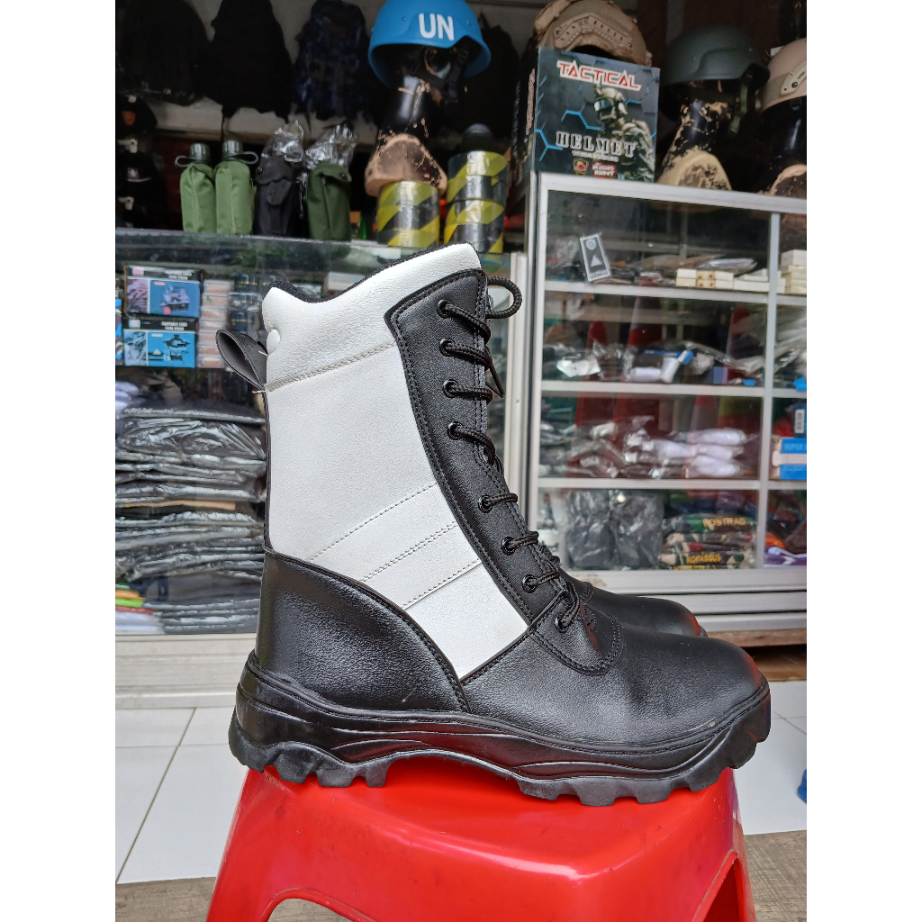 Sepatu PDL provost TNI PM sepatu TNI provos hitam putih asli bukan kulit