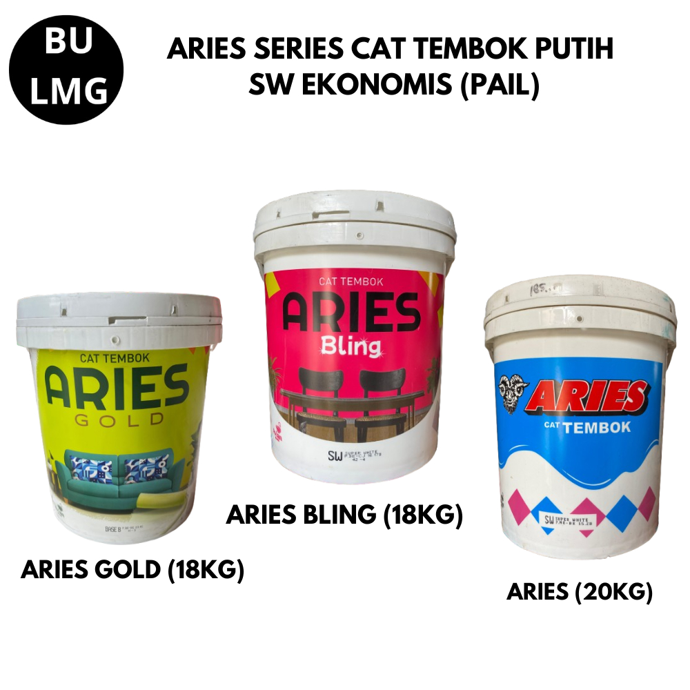 Cat Warna Putih Pail Ekonomis SW Super White || Aries (20kg) || Aries Bling (18kg) || Aries Gold (18