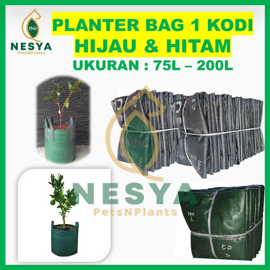 Grosir Planter Bag 20 Pcs Ukuran 75 Liter - 200 Liter Hijau Dan Hitam