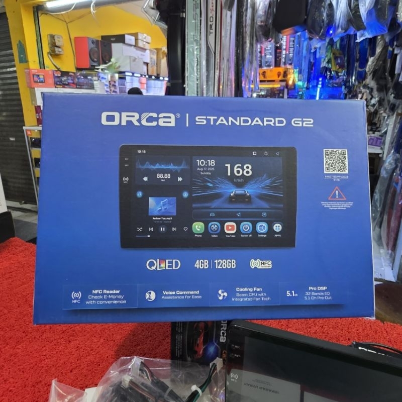 Head Unit Android ORCA STANDARD G2 SERIES ADR-9988 Ram 4GB Rom 128GB NFC QLED 10 In IK4