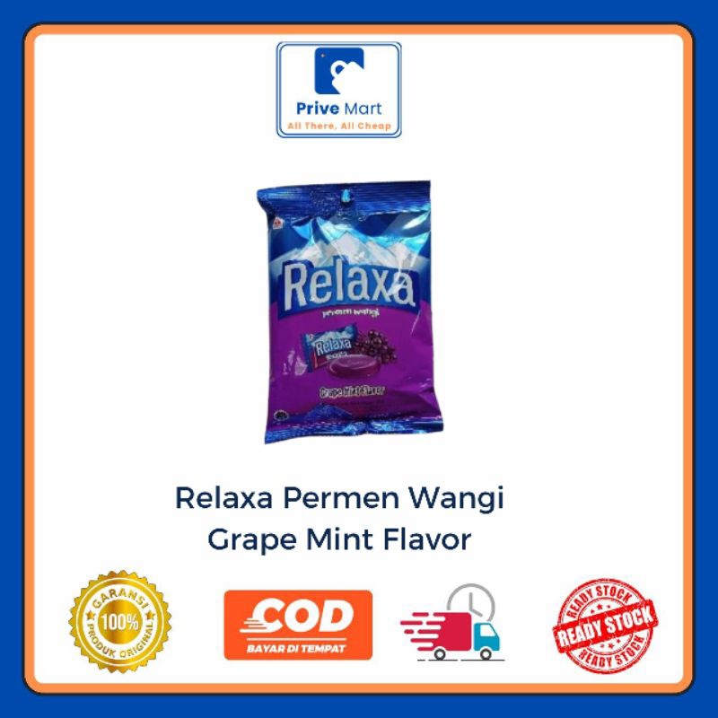 

Relaxa Grape Mint Flavor 125g Isi 50pcs Prive Mart