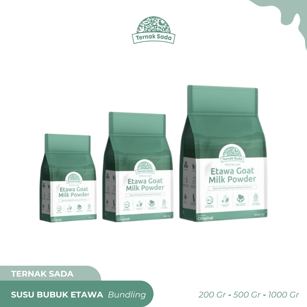 

TERNAK SADA - Susu Bubuk Etawa - Bundling 3 Pcs (200gr, 500gr, 1kg)