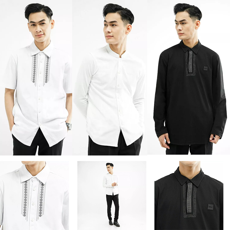 Cressida Kemeja koko pria lengan pendek dan panjang berkrah