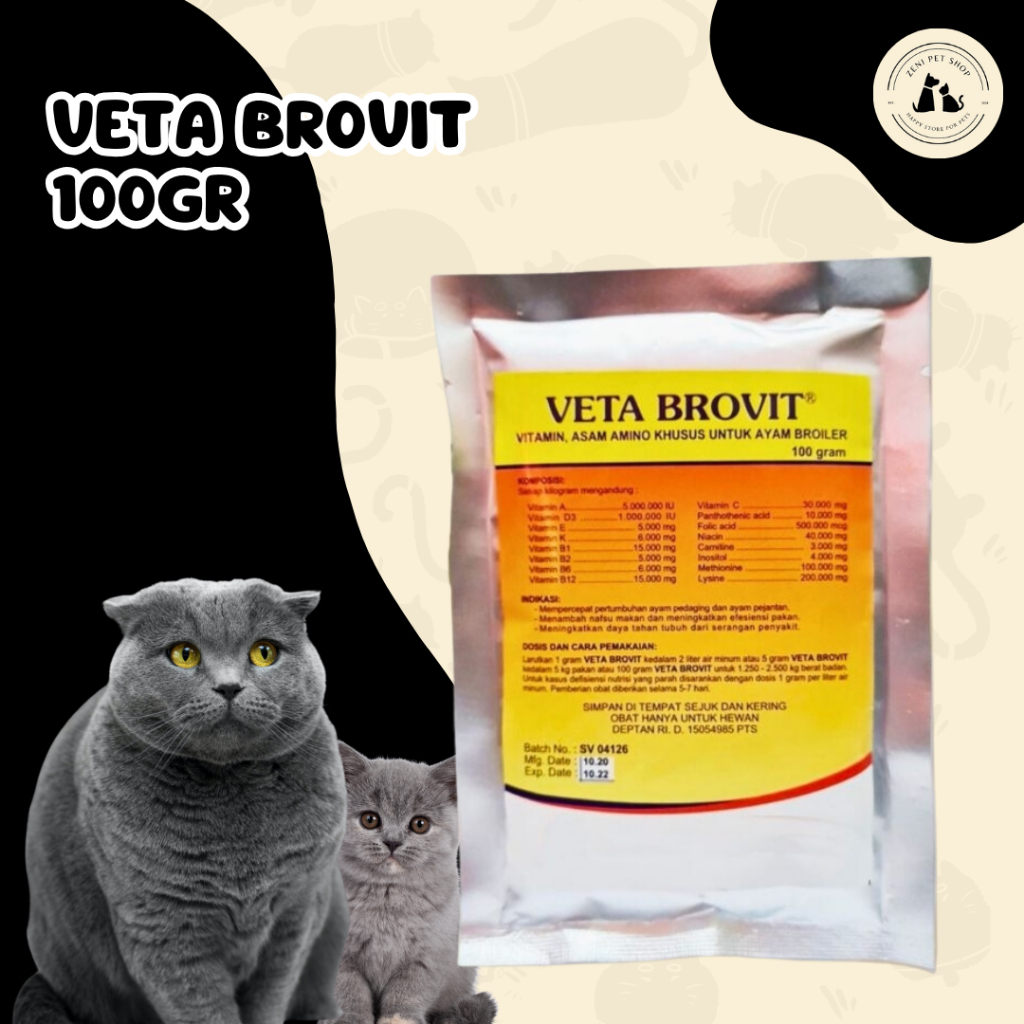 Veta Brovit 100 gram - Vitamin Asam Amino Untuk Ayam Broiler