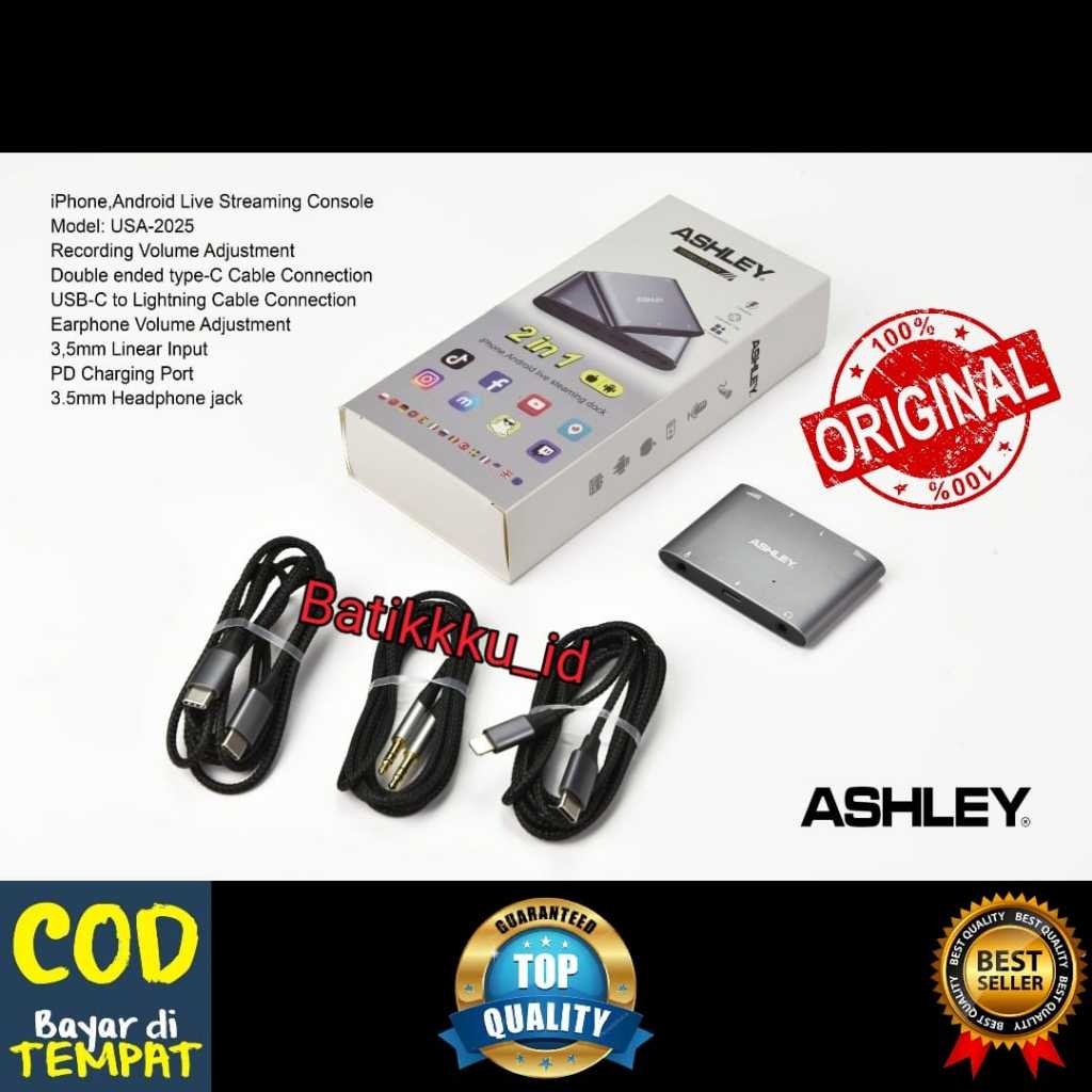 ALAT LIVE STREAMING JUALAN NYANYI AUDIO INTERFACE DOCK UNTUK KE HP LAPTOP ASHLEY USA 2025 ORIGINAL
