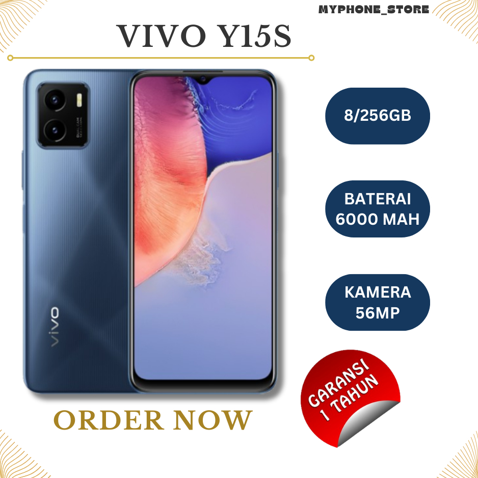 VIVO Y15S RAM 8/256GB FULLSET GARANSI 12 BULAN TERMURAH