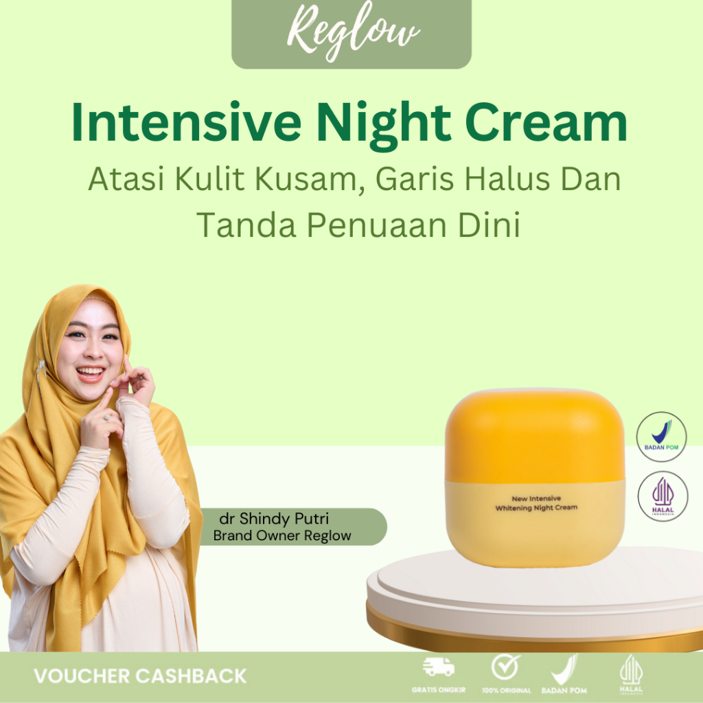 Reglow Krim Malam dr Shindy Skincare Mencerahkan Wajah Glowing Re Glow Dokter Shindy BPOM