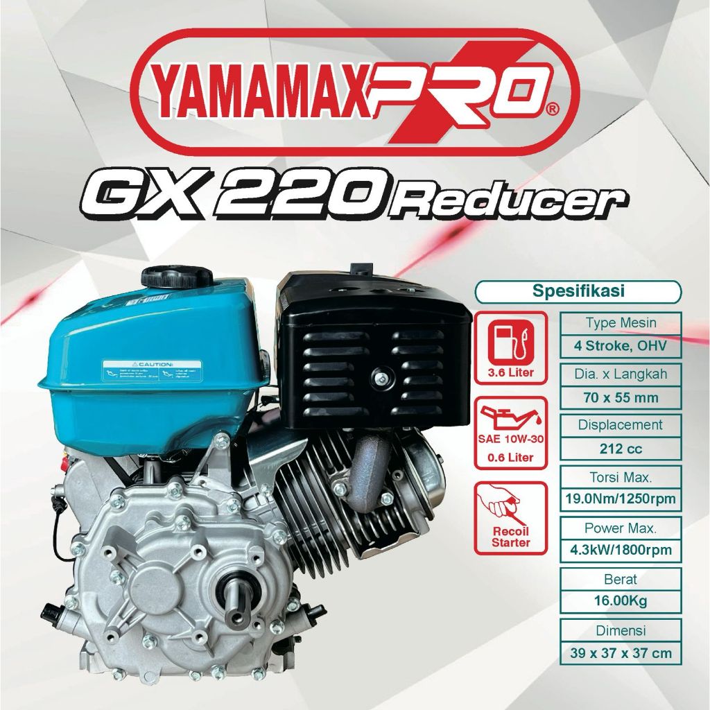 Mesin Penggerak Serbaguna Gasoline Engine Reducer/Putaran Lambat GX220,GX270,GX390,GX460,GX480 YAMAM