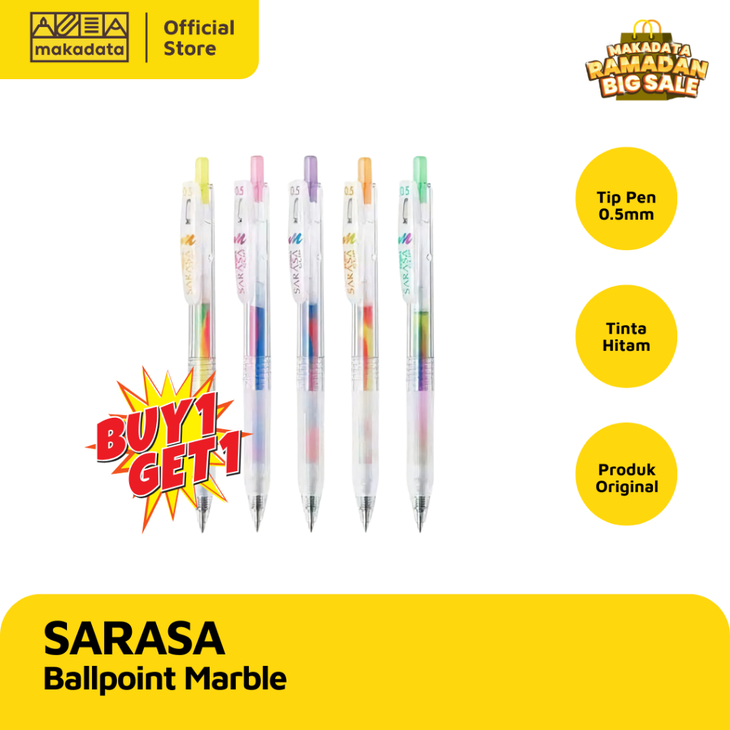 

BOLPEN / PULPEN SARASA MARBLE COLOUR 0.5 (1 PCS) GET 1 FREE MURAH