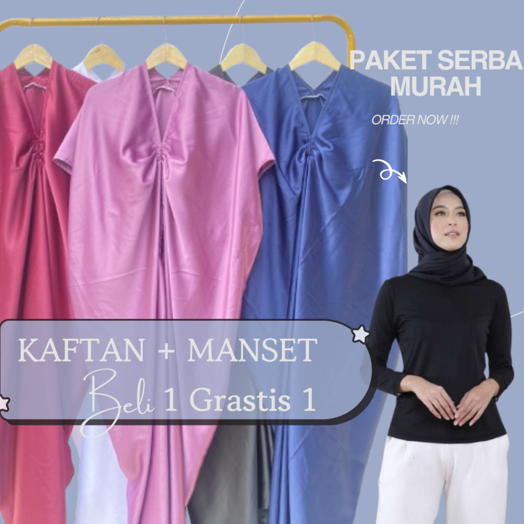baju kaftan kondangan plus manset premium Simple Elegan Remaja Kekinian Terbaru//[PAKET KAFTAN MANSE