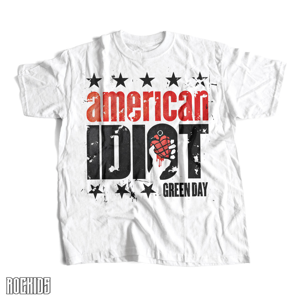 rockids - green day - american idiot - tshirt green day - green day tees - kaos dewasa dan anak gree