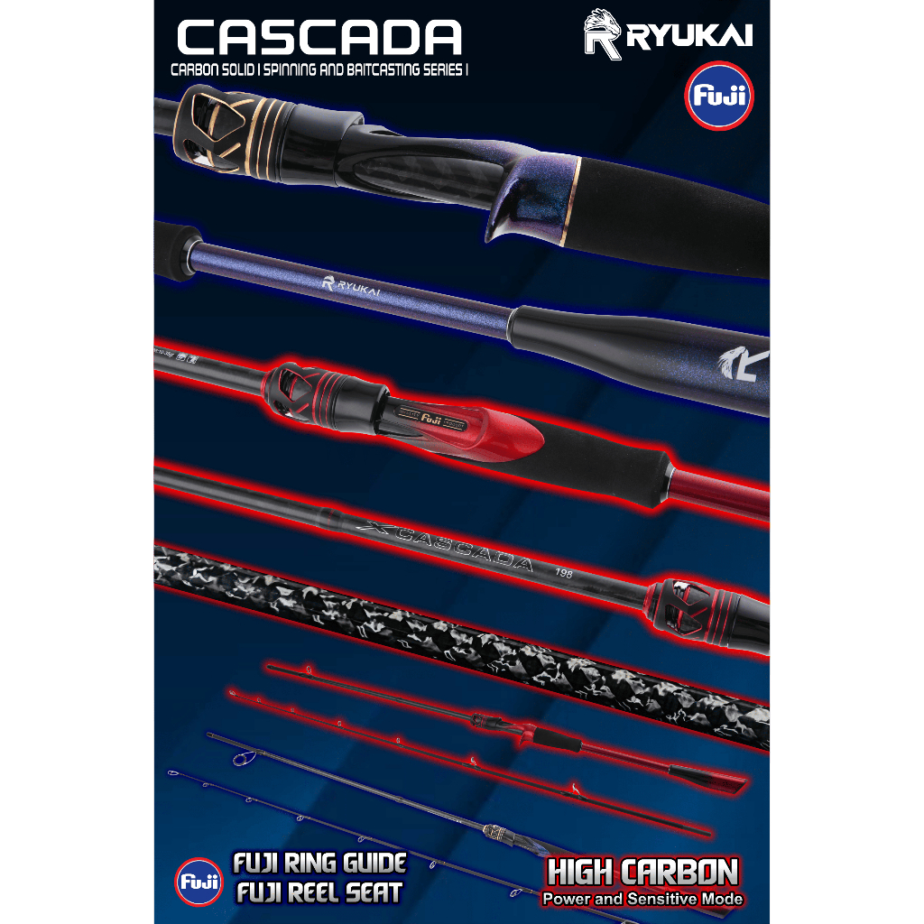 Joran carbon solid spinning bc fuji 8-17 lbs 10-20 lbs 180 198 Cm Ryukai Cascada