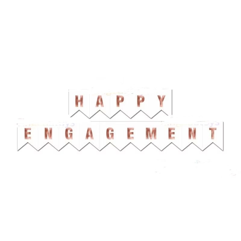 babalil Banner happy engagement / perlengkapan dekorasi tunangan lamaran