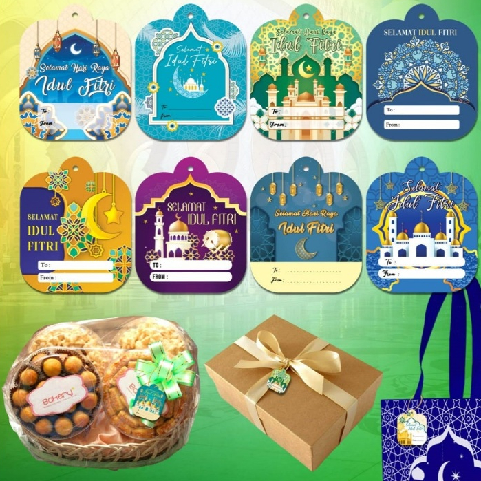 

Hang Tag Gift Lebaran Idul Fitri Isi 10 pcs Label hampers Ramadhan Hiasan Kado Hampers box parcel