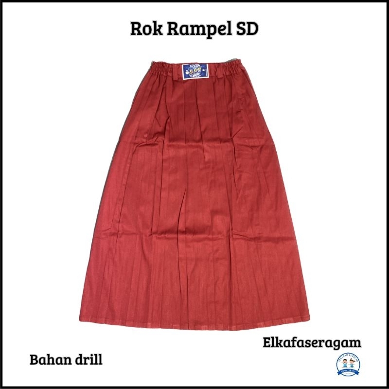 Rok Seragam SD Rok Panjang Merah SD Rok Rampel Panjang