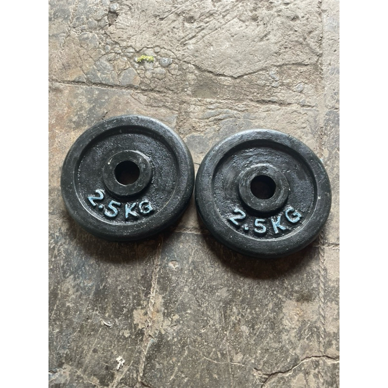 plat dumbell barbel berat 2,5 kg bahan besi
